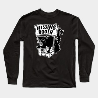 Funny Goth Black Cat Hissing Booth - For Cat Moms & Cat Dads Long Sleeve T-Shirt